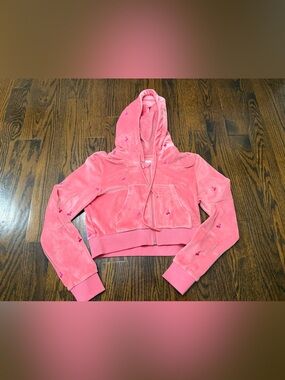 VOIGHT Crop Velvet Hoodie